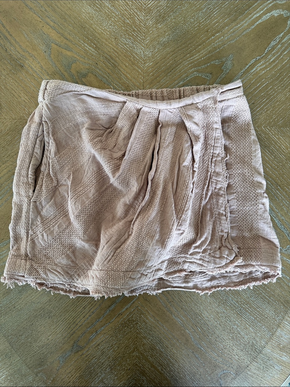 Free People Blush Tan Textured Mini Skort Women’s Sz Small